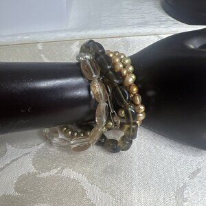 Retired SILPADA 925 Gemstone Pearl Beaded Multi Strand Bracelet - Gorgeous! VTG